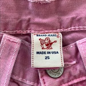 Pink true religion shorts size 25